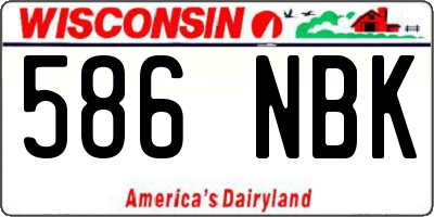 WI license plate 586NBK