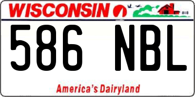 WI license plate 586NBL