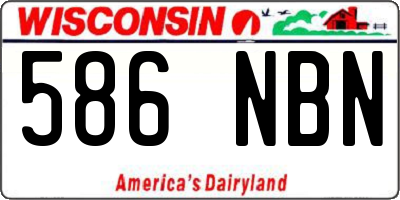 WI license plate 586NBN
