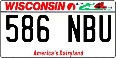 WI license plate 586NBU