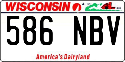 WI license plate 586NBV