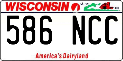 WI license plate 586NCC