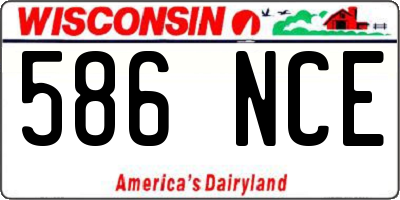 WI license plate 586NCE