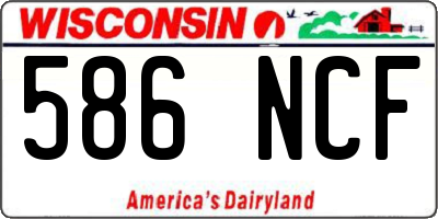 WI license plate 586NCF