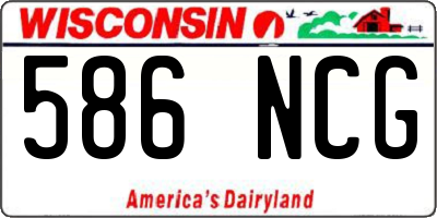 WI license plate 586NCG