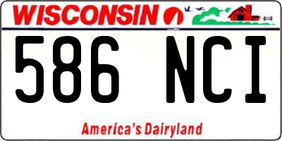 WI license plate 586NCI