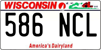 WI license plate 586NCL
