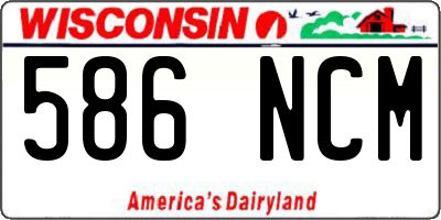 WI license plate 586NCM