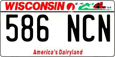 WI license plate 586NCN