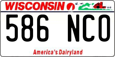 WI license plate 586NCO