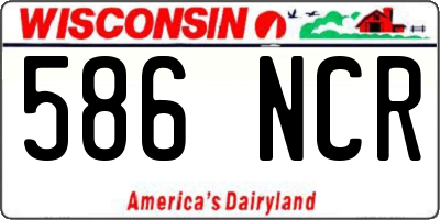 WI license plate 586NCR
