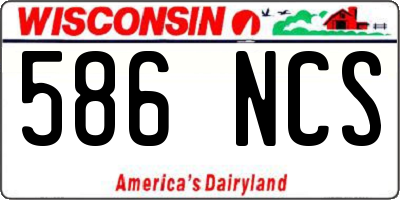 WI license plate 586NCS