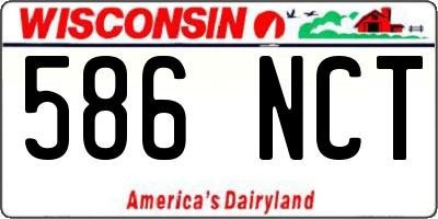 WI license plate 586NCT