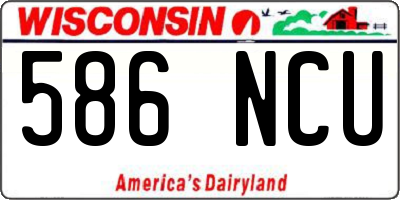 WI license plate 586NCU