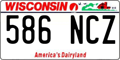 WI license plate 586NCZ
