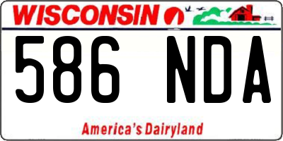 WI license plate 586NDA