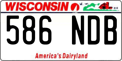 WI license plate 586NDB