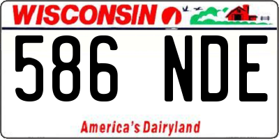 WI license plate 586NDE