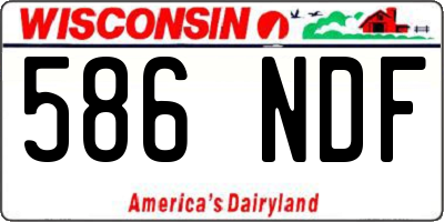 WI license plate 586NDF