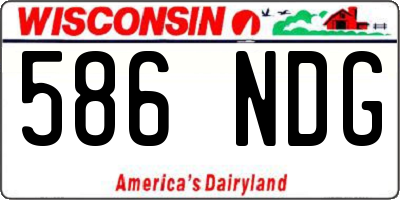 WI license plate 586NDG