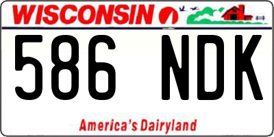 WI license plate 586NDK