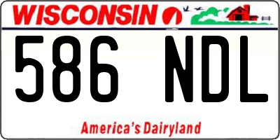 WI license plate 586NDL
