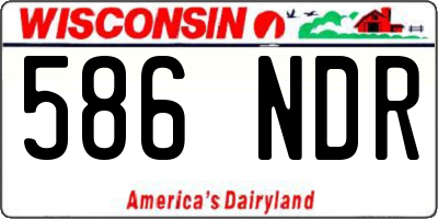 WI license plate 586NDR