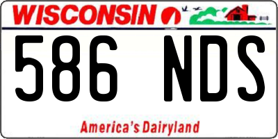 WI license plate 586NDS