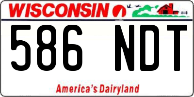 WI license plate 586NDT