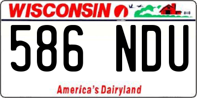 WI license plate 586NDU