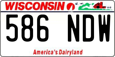 WI license plate 586NDW