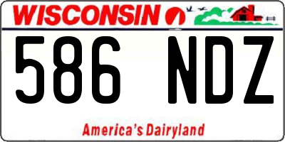 WI license plate 586NDZ