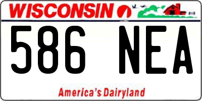 WI license plate 586NEA