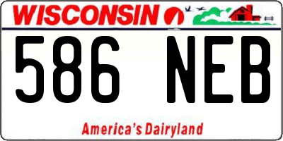 WI license plate 586NEB