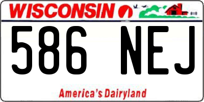 WI license plate 586NEJ