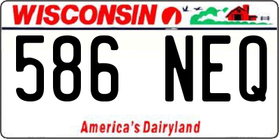 WI license plate 586NEQ