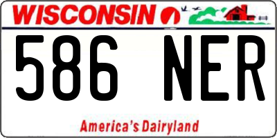 WI license plate 586NER