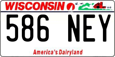 WI license plate 586NEY