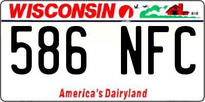 WI license plate 586NFC