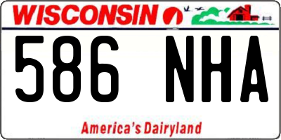 WI license plate 586NHA