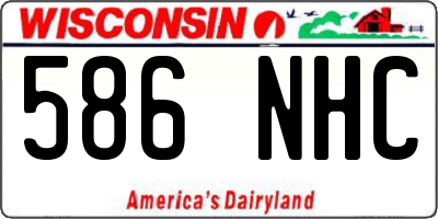 WI license plate 586NHC