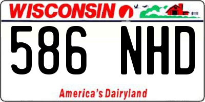 WI license plate 586NHD