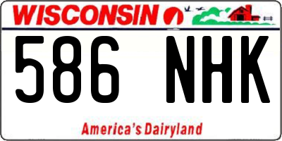 WI license plate 586NHK