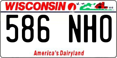 WI license plate 586NHO