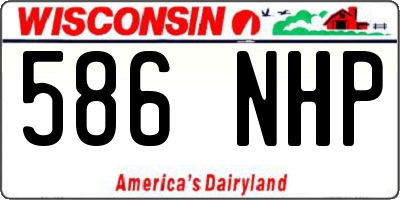 WI license plate 586NHP