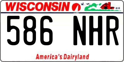 WI license plate 586NHR
