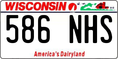 WI license plate 586NHS