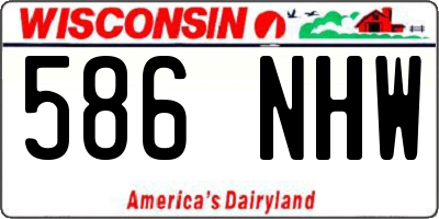 WI license plate 586NHW