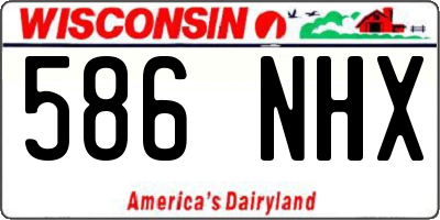 WI license plate 586NHX