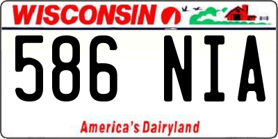 WI license plate 586NIA